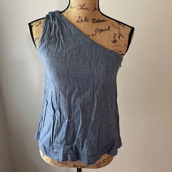 4/$20 Loft one shoulder chambray top size XXSP - Picture 3 of 10